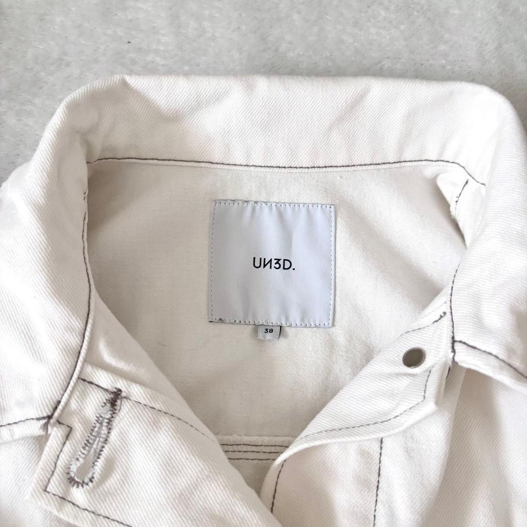 UN3D.　ビッグディテールデニムコート　ホワイト　洗える　gジャン　アウター