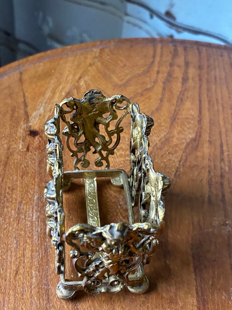 フランス　アンティーク　オルモル　香水瓶　ホルダー　真鍮　エンジェル　天使　レア