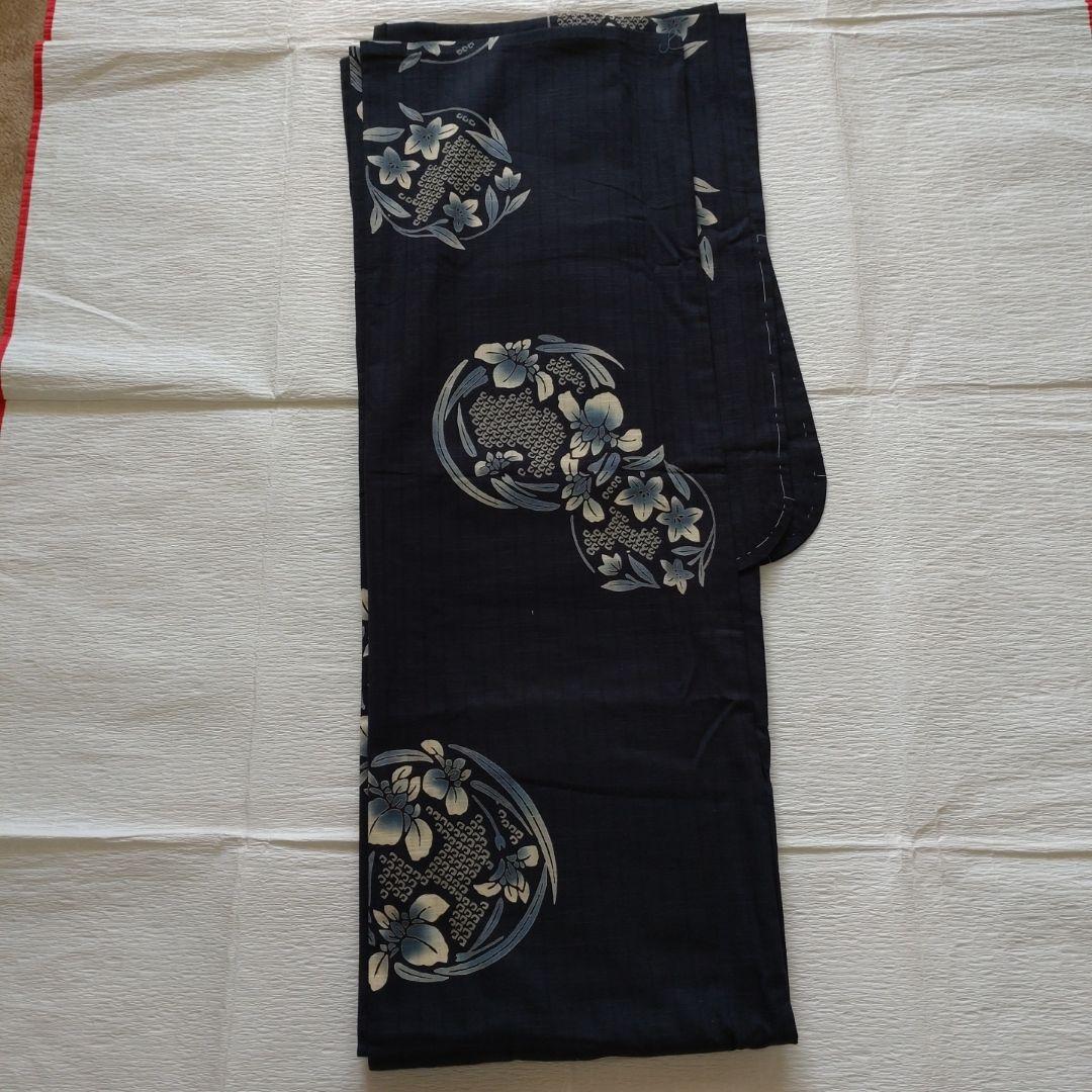 浴衣　未使用　トールサイズ　裄長　さんび　荒川　Lサイズ　墨黒色