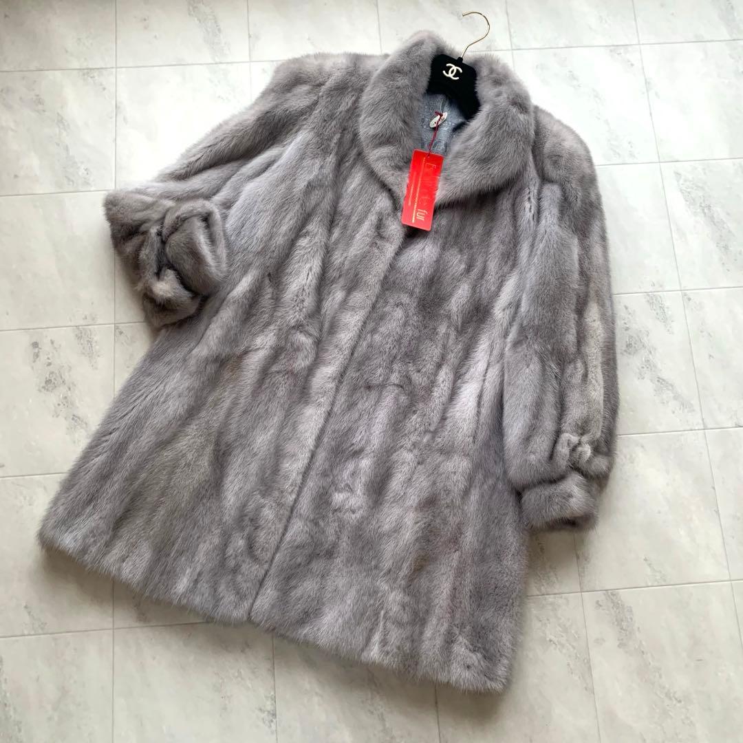 タグ付 未使用 着丈90 アメリカンファーアワード サファイアミンク コート