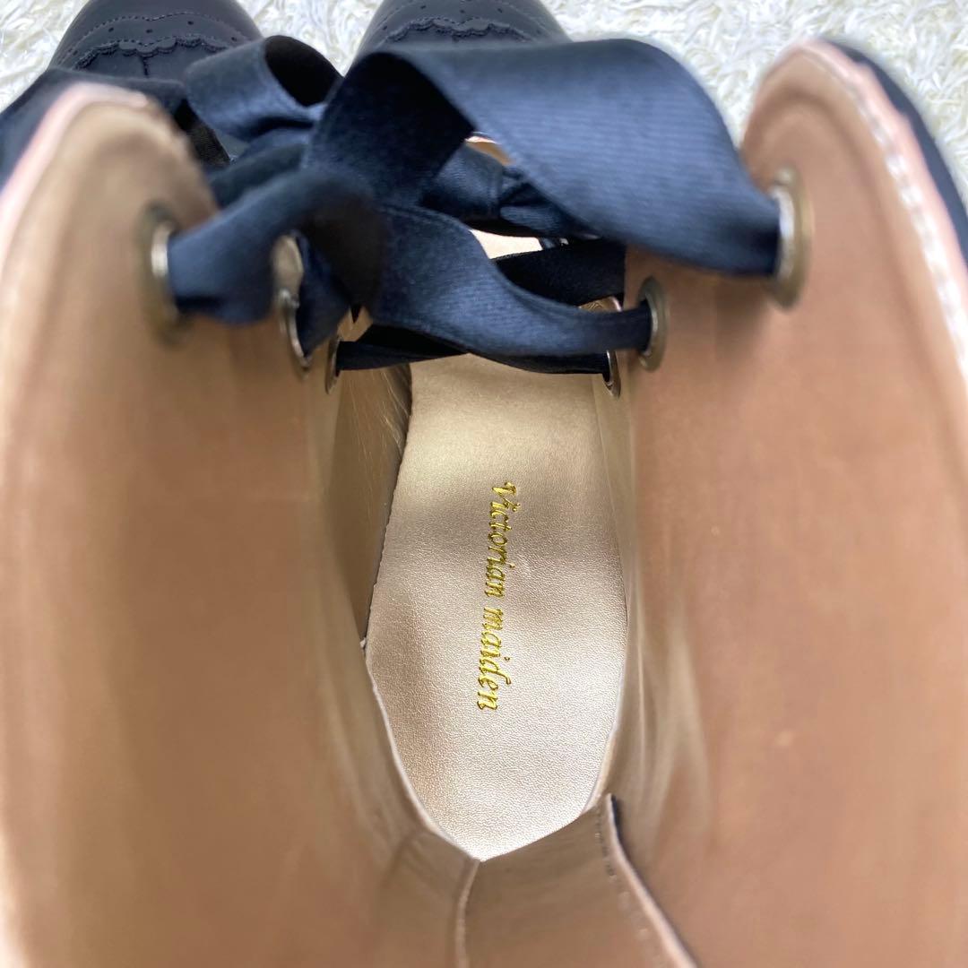 『未使用』ヴィクトリアンメイデン ショートブーツ レースアップ ブラック 23