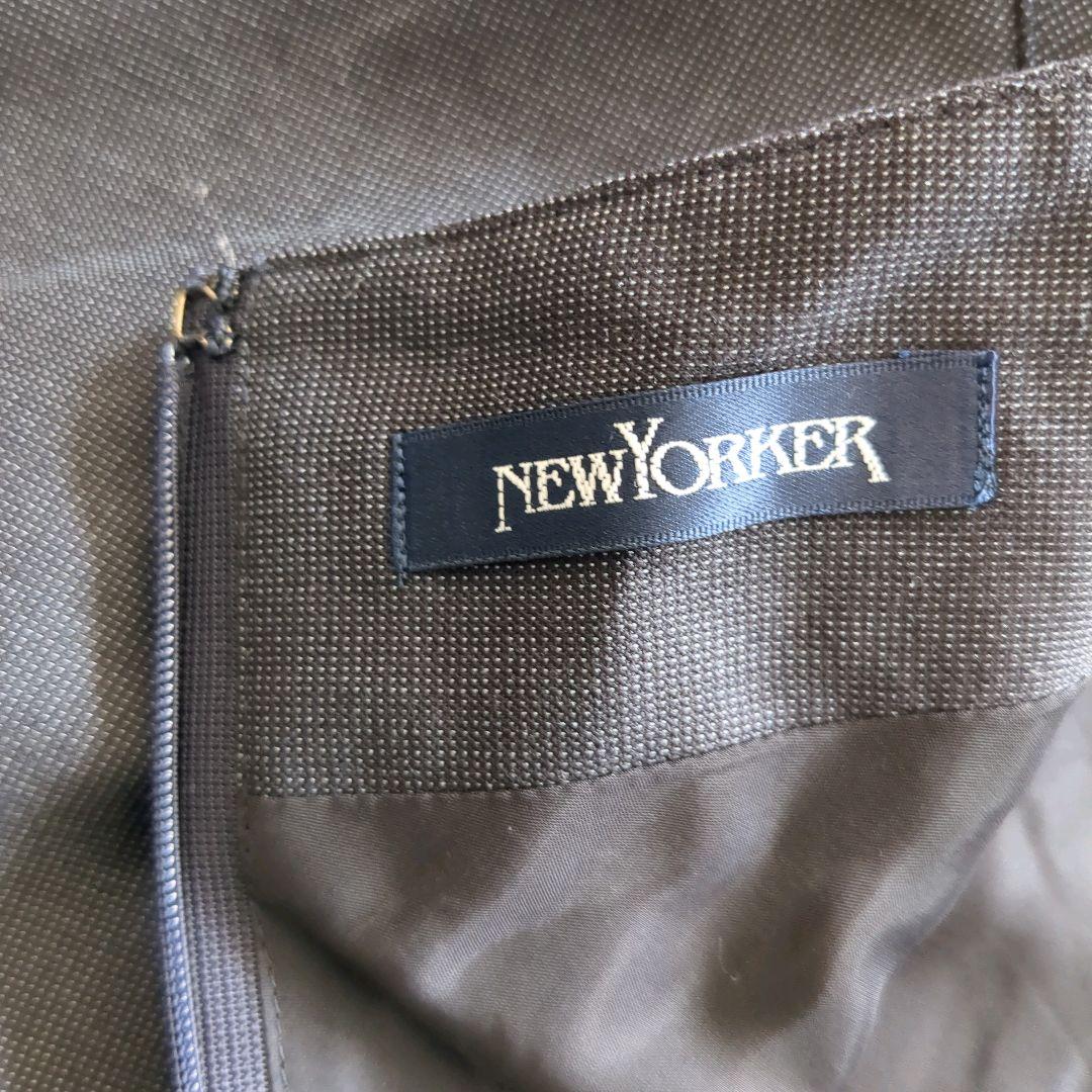 美品✨ニューヨーカー　スーツ　13号　シルク混　ネイビー　セットアップ