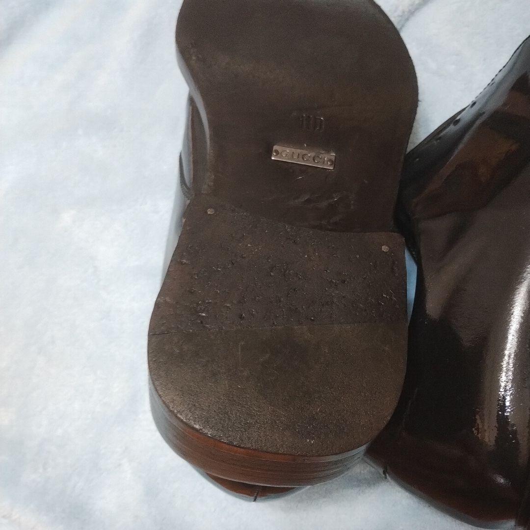 30cm！11D希少グッチGUCCIスクエアトゥドレスシューズ美品！