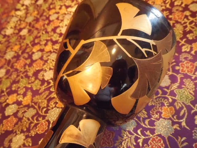 和楽器 鼓 小鼓 銀杏 蒔絵 漆塗り 和太鼓 打楽器 能 歌舞伎 ケース付き