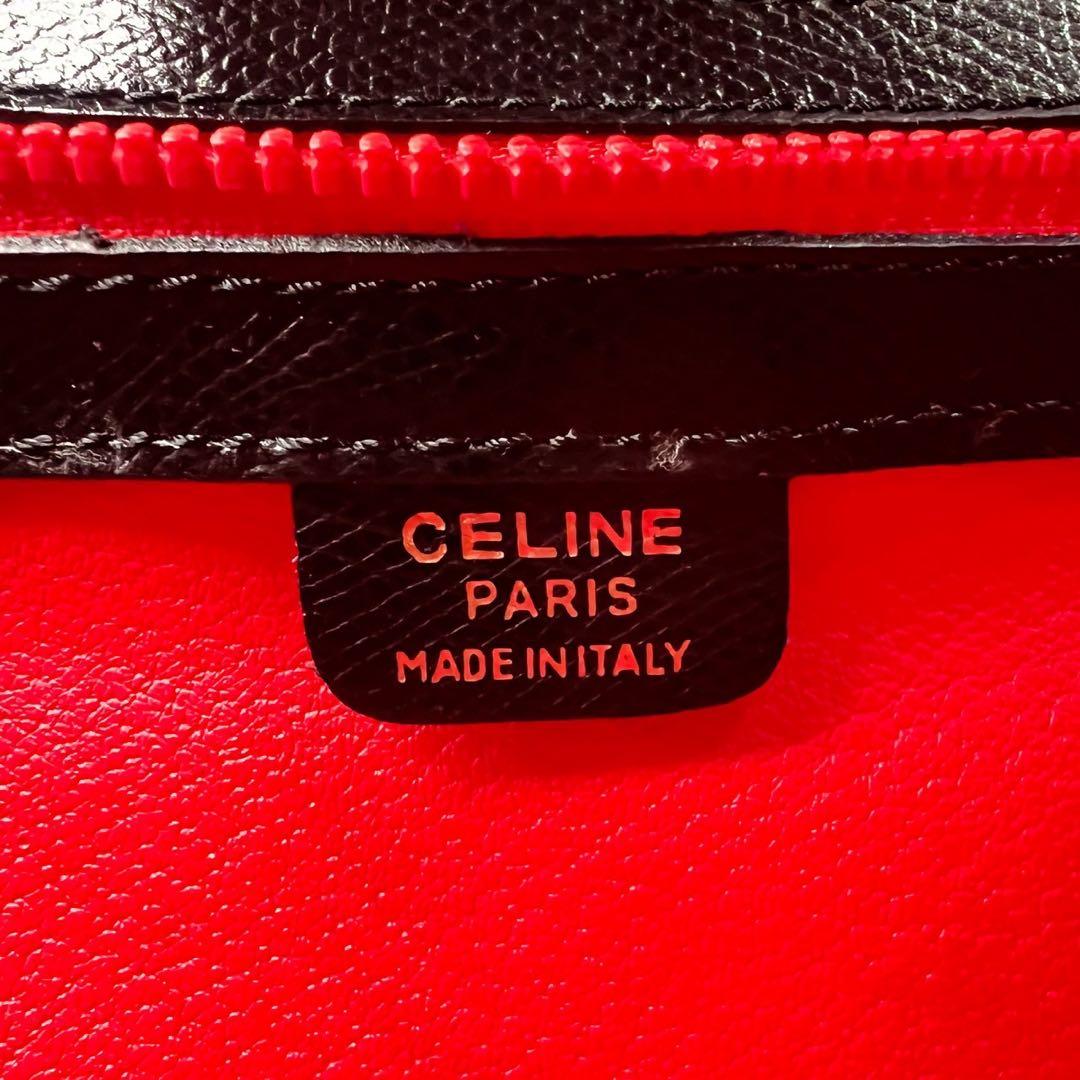 オールド　セリーヌ　ボストンバッグ　旅行カバン　大容量　ブラック　レザー