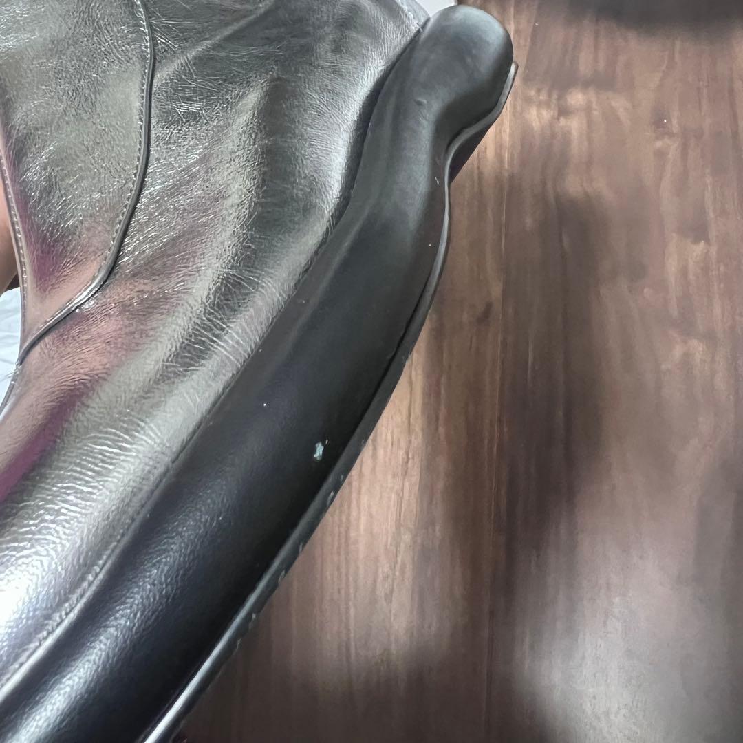 UN3D. ラウンドロウヒールブーツ シルバー38サイズ