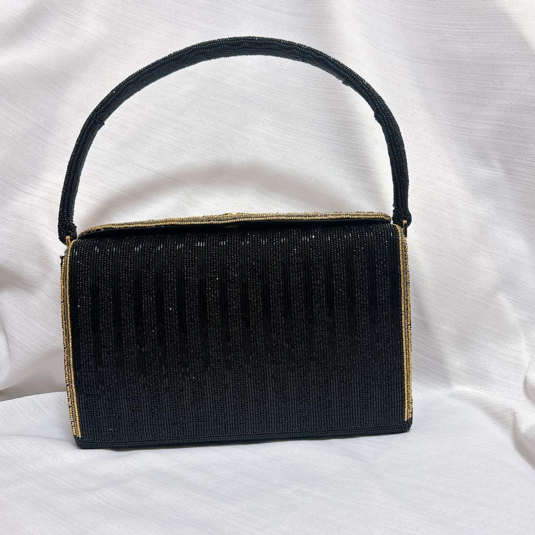 【和服にも】総　ビーズバッグ　ハンドバッグ　フォーマル　結婚式　昭和レトロ