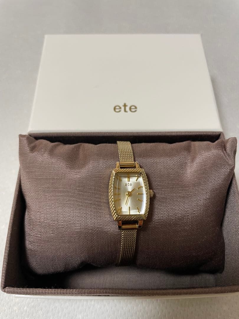 ete トノー型ゴールド メッシュバンド 時計