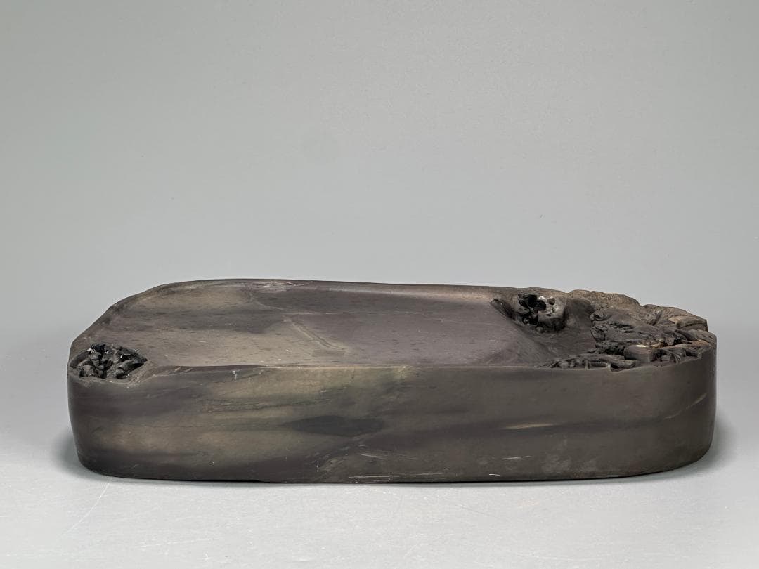 中国美術　書道具　文房具　硯　梅花鳥文端渓硯　唐物　古物　時代物　大振