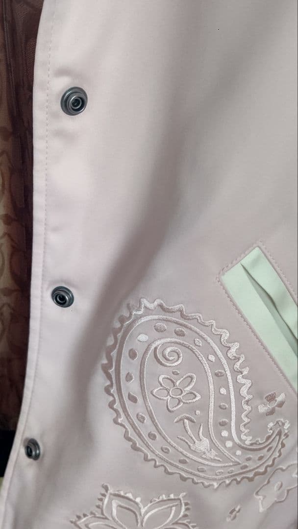 最終★美品★コーチCOACHシグネチャー　スカジャン刺繍ロゴジャケットピンク