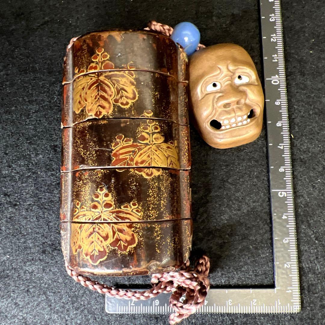 江戸時代　蒔絵五段印籠　74g 東Y7-1203☆2F