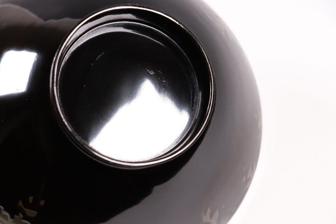 CL14 時代木製漆器 森に鳥 金蒔絵 吸物椀 二客 黒塗 朱塗 闇絵