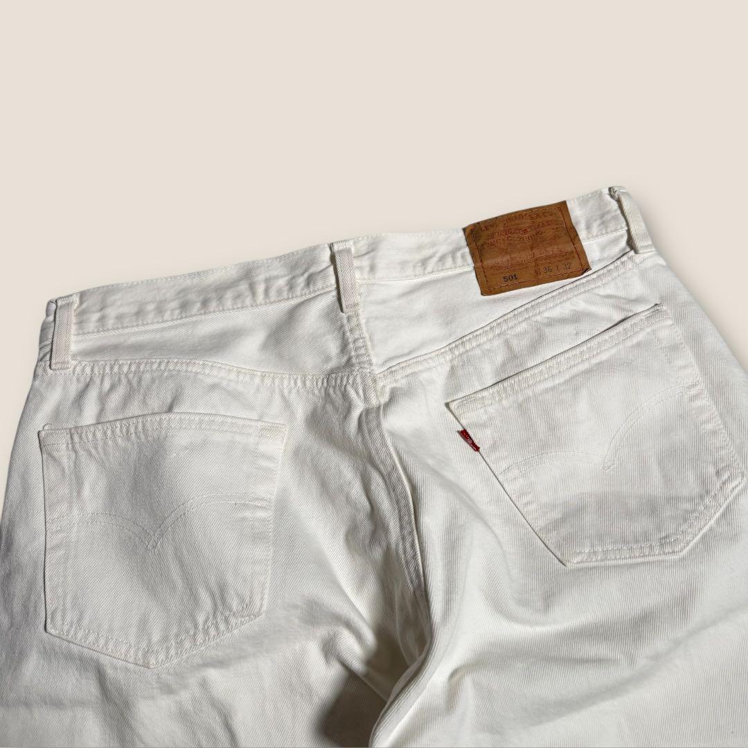 【名作】90s USA製 リーバイス501 ホワイトデニムパンツ 36 × 32