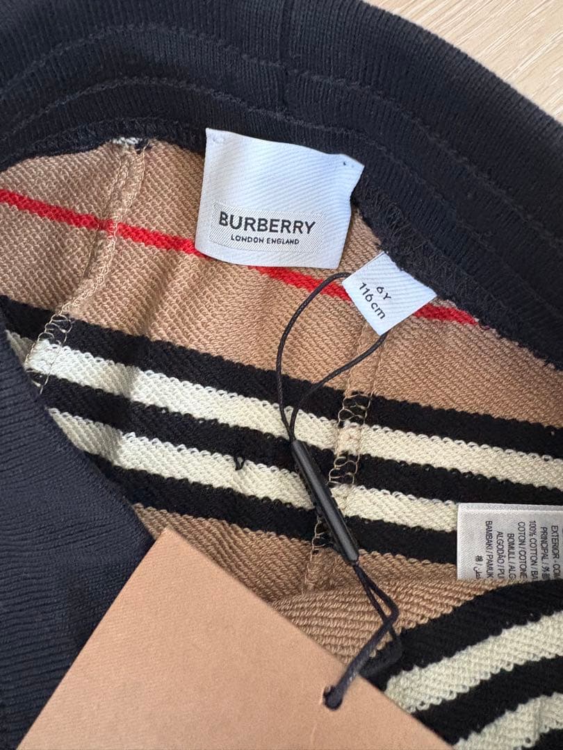 新品タグ付き♡Burberry アイコンストライプ　コットンジョギングパンツ