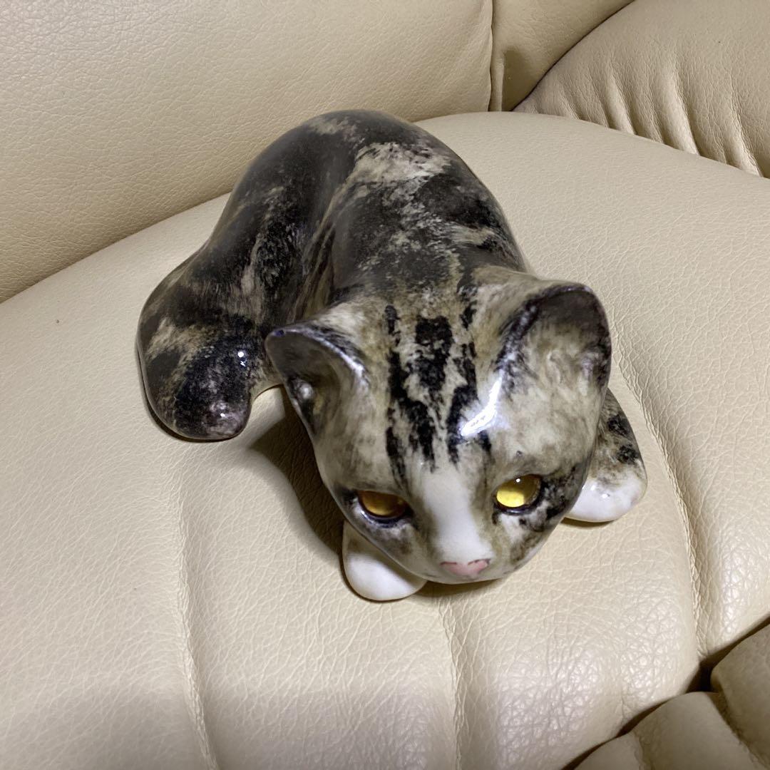 猫の置物 ウインスタンレイキャット￼No.7 机の上に飾ると見上げてくる最終価格