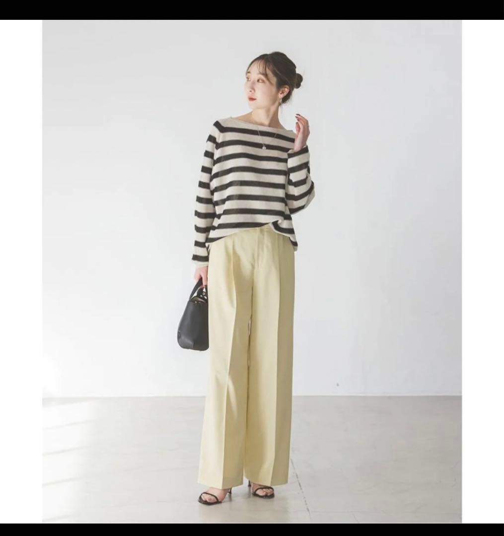 aoi様　NOBLE エステルツイルストレッチスラックスパンツ イエローB 36