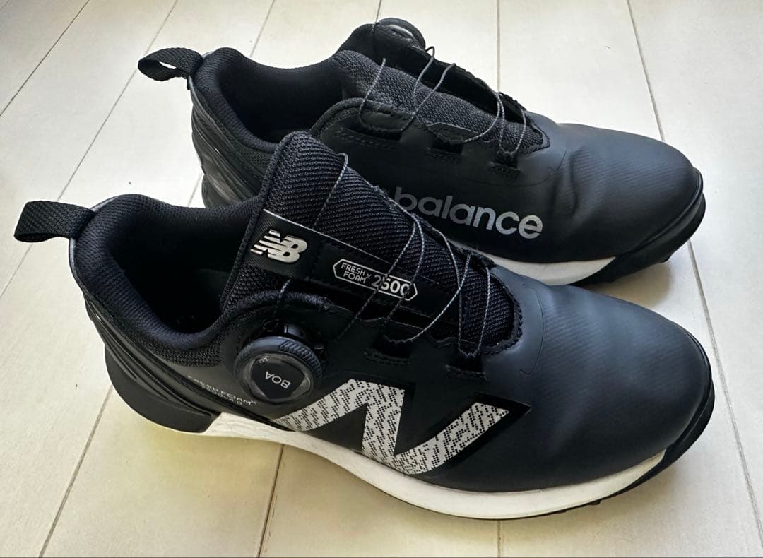 new balance ゴルフシューズ スパイクレス 23.5cm BOA 黒