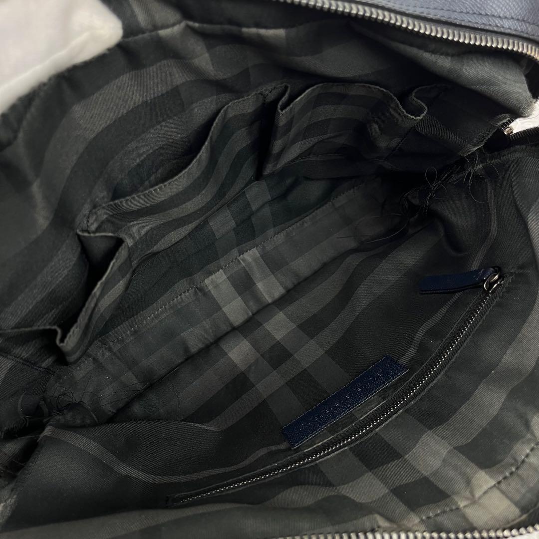 BURBERRY ビジネスバッグ　2way オールレザー　ネイビー