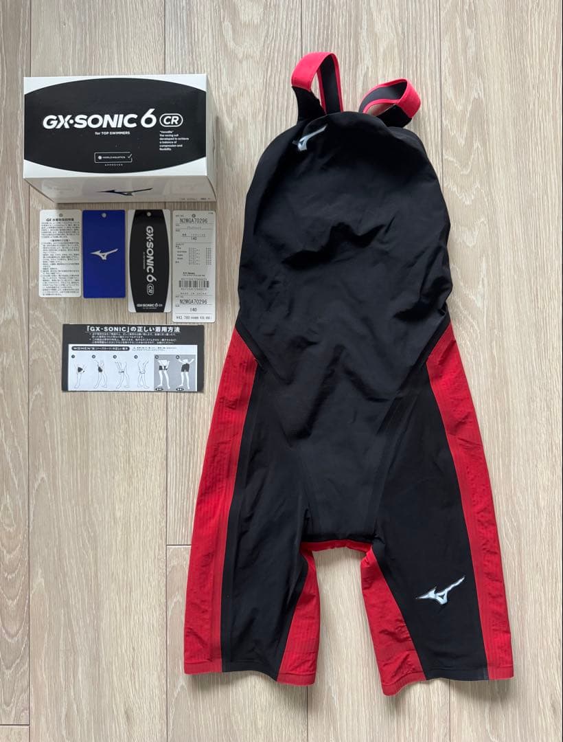 ミズノ GX SONIC6 CR 140サイズ ジュニア 女子 高速水着③