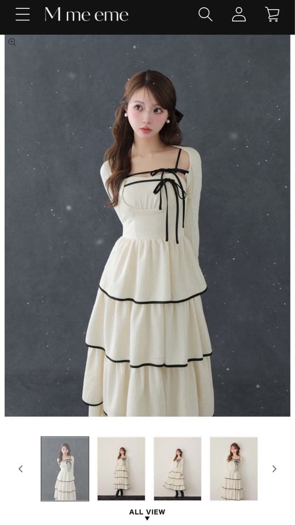 M me eme（エムミーエメ） ティアードリボンアンサンブルワンピース