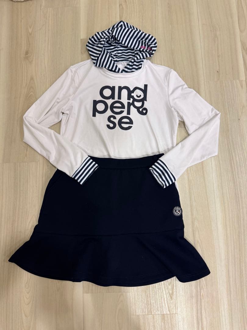 ☆専用商品☆ and per se プルオーバー＆スカートセット L ネイビー
