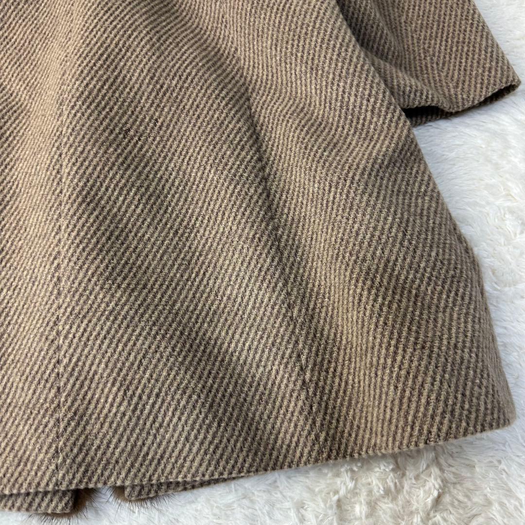 美品 レリアン カシミア ベージュ ファー付き ロングコートM程度