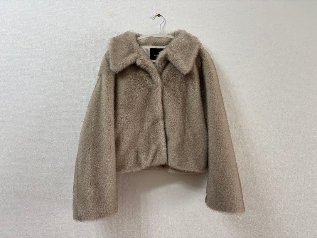 anuans ステンカラーショートファーコート