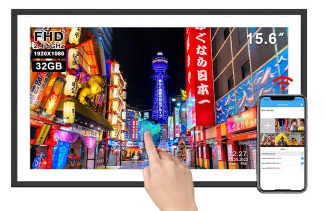 デジタルフォトフレーム 15.6インチ大型 32GB 1920x1080 IPS