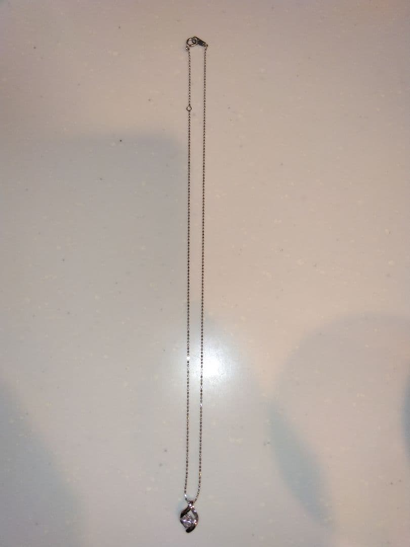 【値下げ中】14K　ホワイトゴールド　ダイヤネックレス