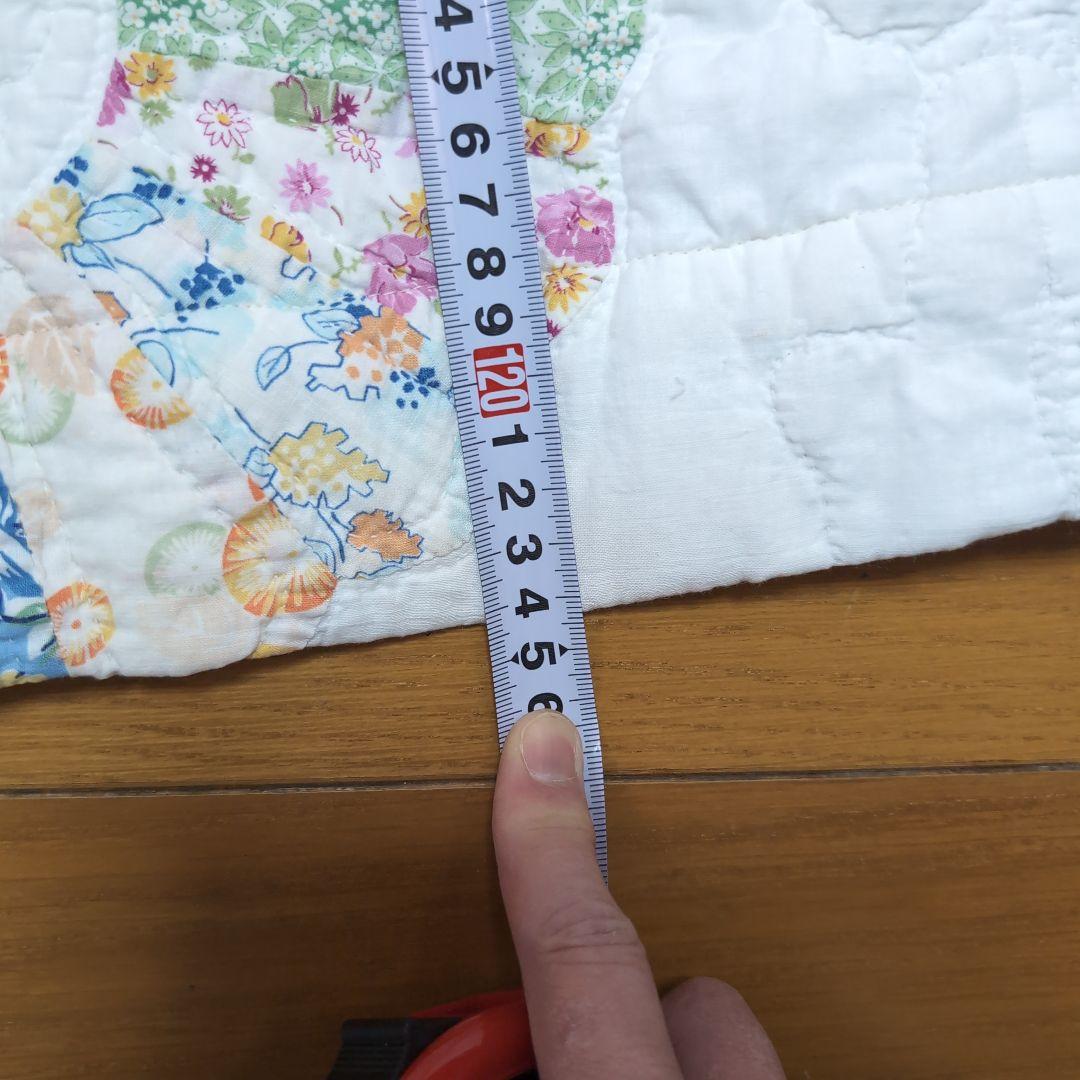 70s花柄パッチワークキルティングノースリーブロングワンピース