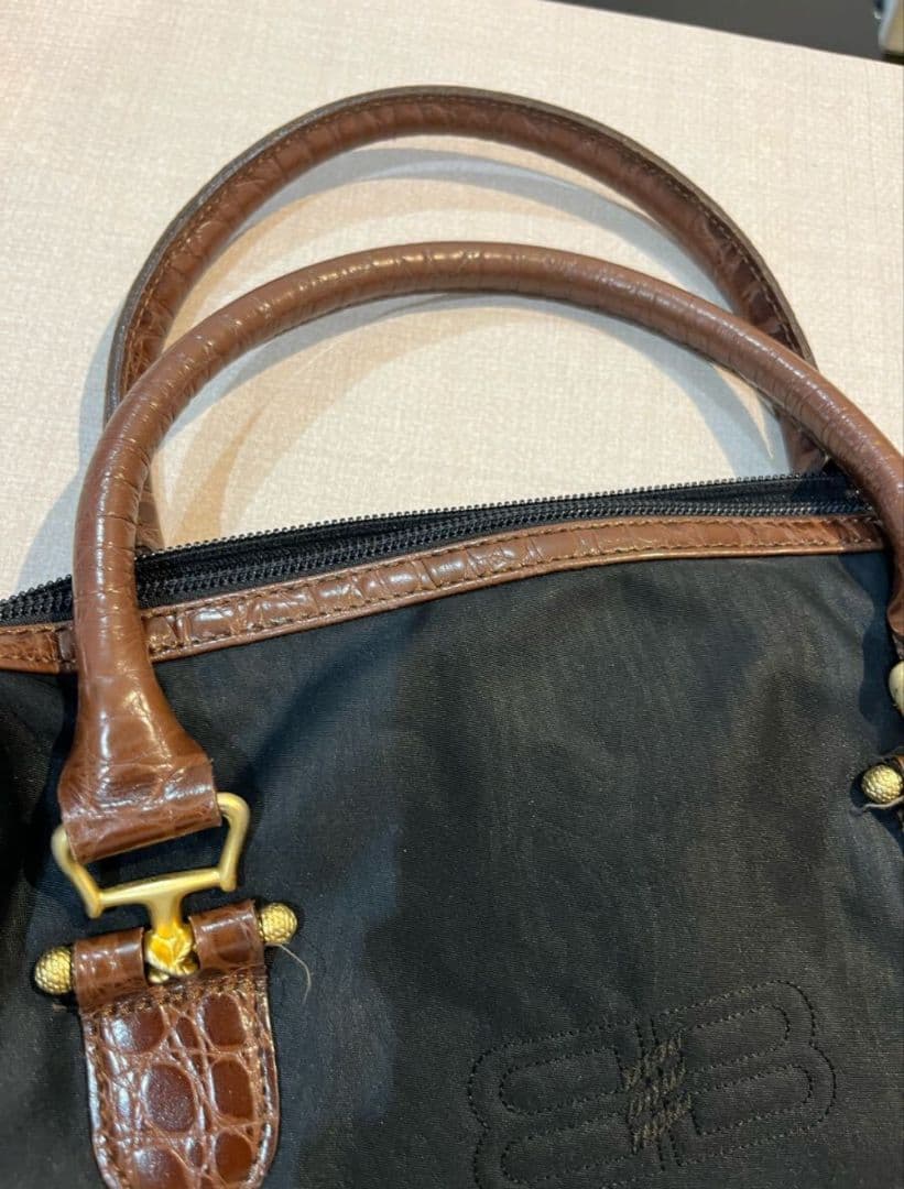 【超希少】バレンシアガ　BALENCIAGA　ボストンバッグ　ナイロン　レザー