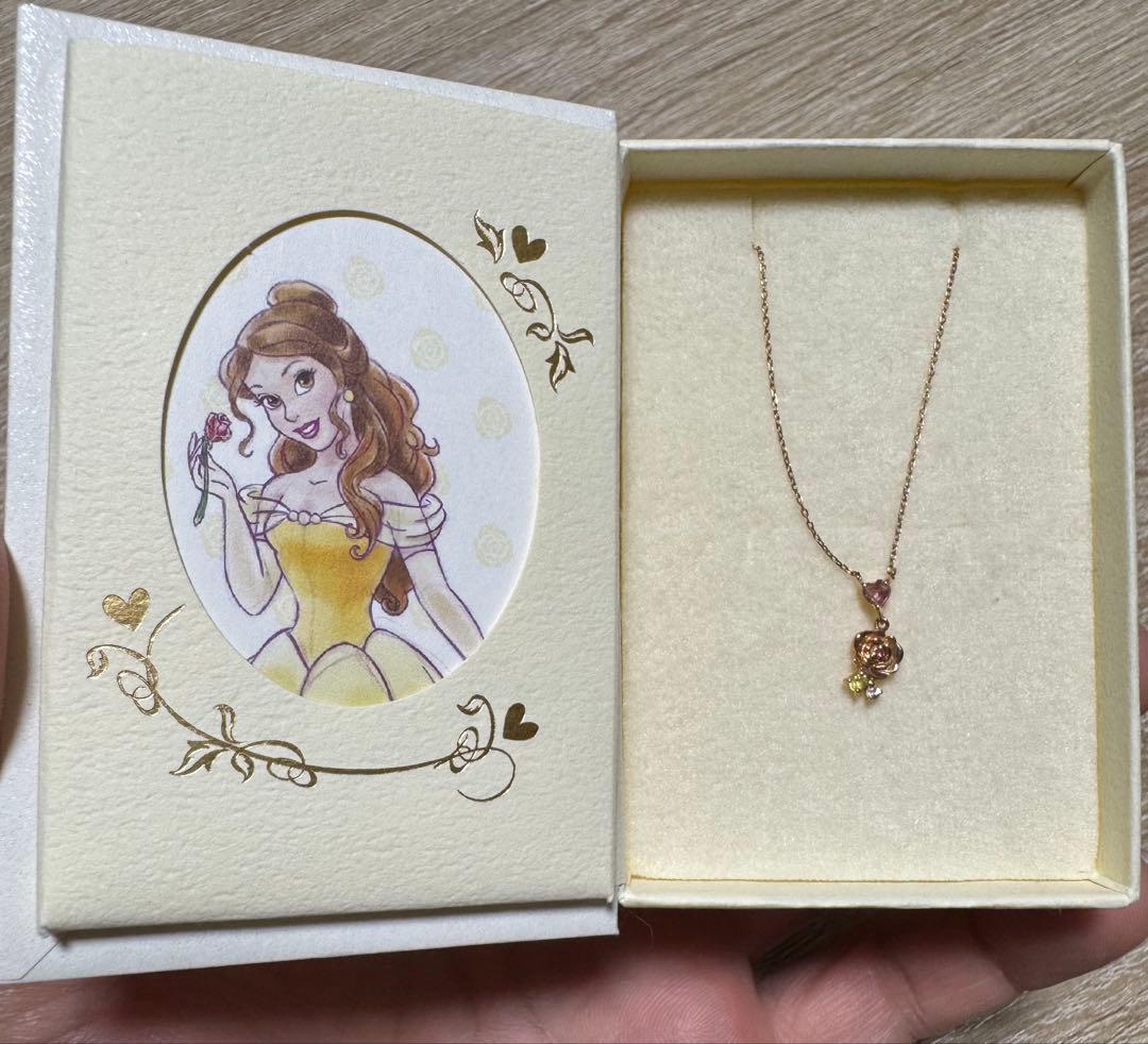ディズニープリンセス ベル ピンクゴールド ネックレス