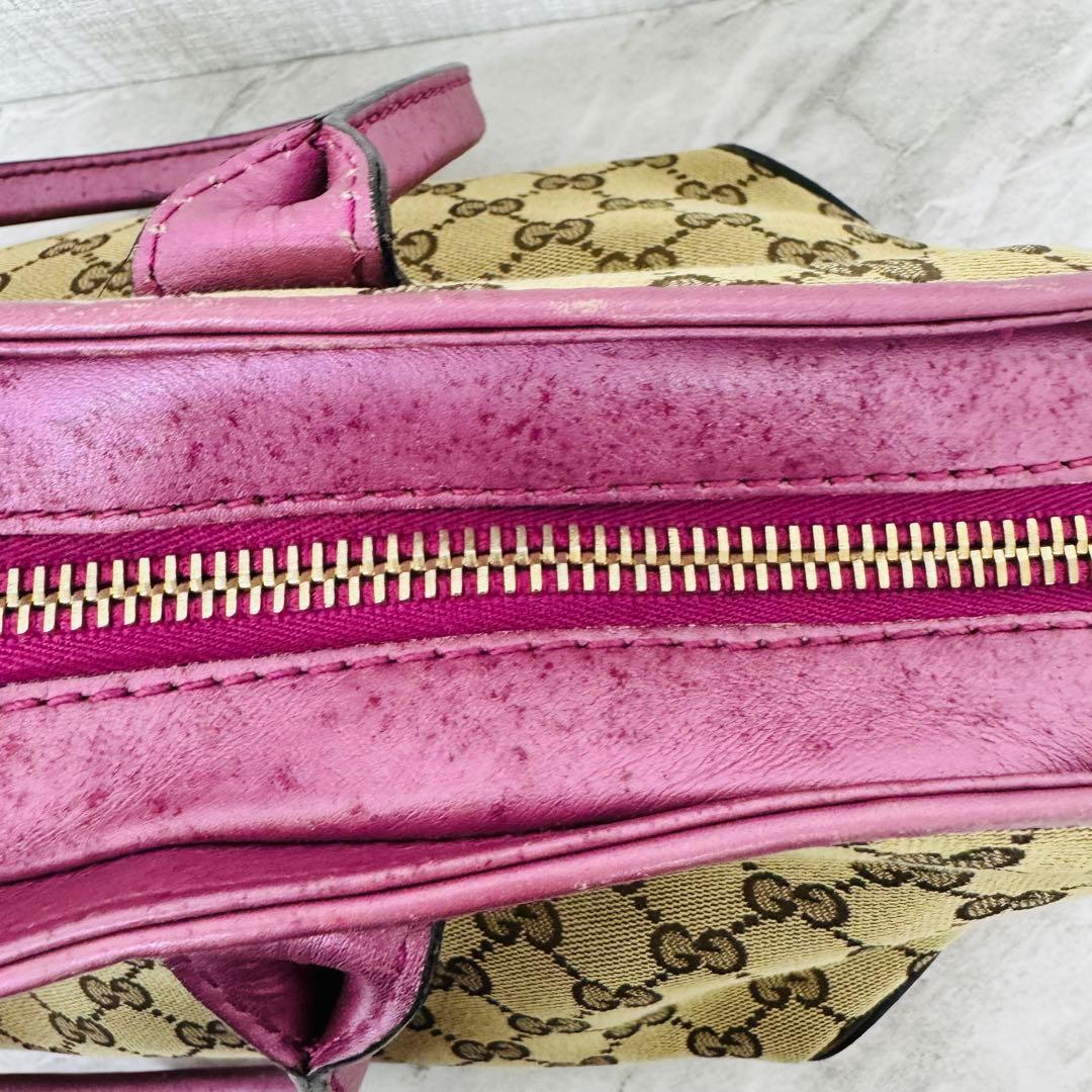 ✨GUCCI✨グッチ✨GG柄✨ブラウン✨ピンク✨ハンドバッグ✨