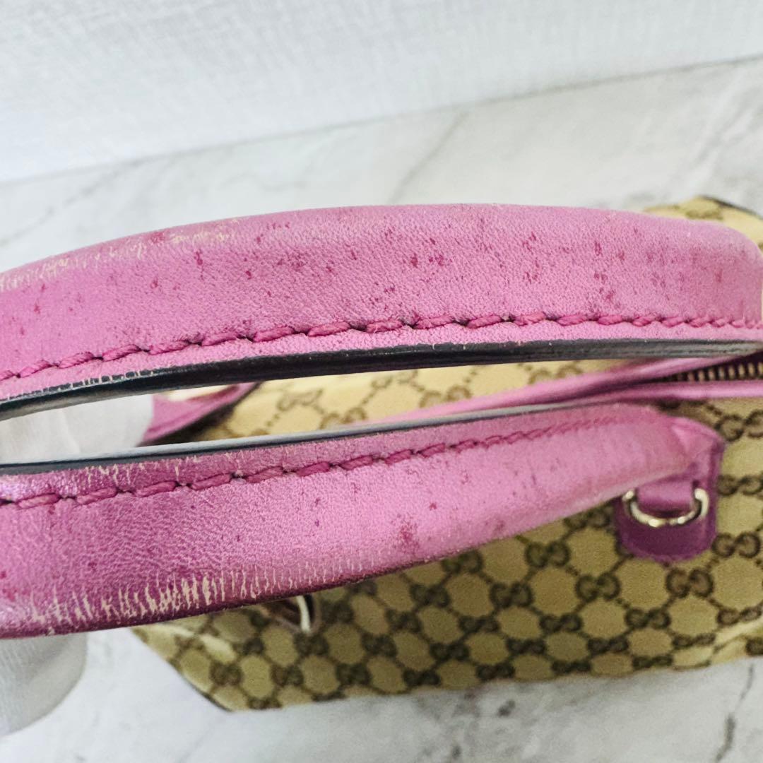 ✨GUCCI✨グッチ✨GG柄✨ブラウン✨ピンク✨ハンドバッグ✨