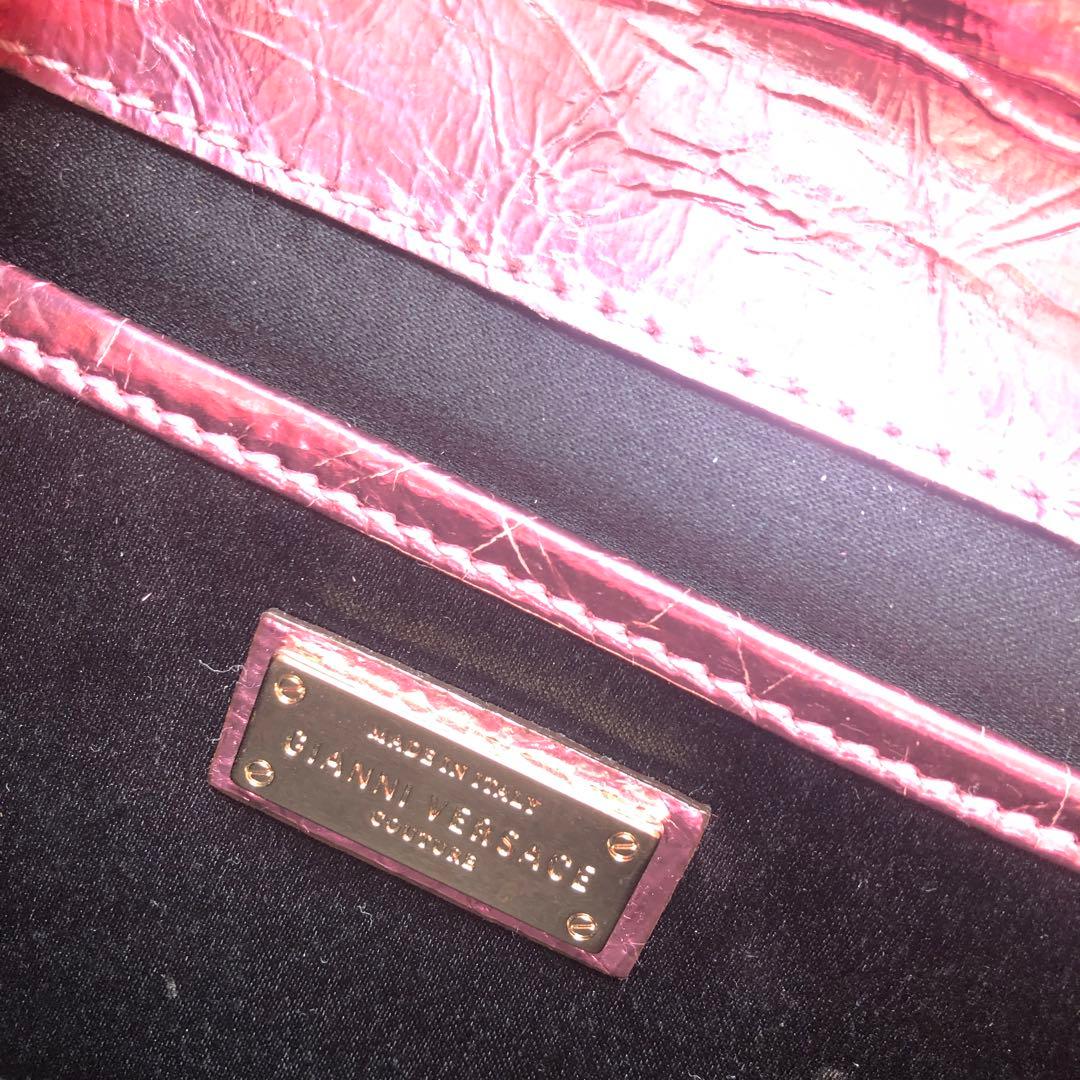 GIANNI VERSACE シャイニーピンク　クラッチ　ショルダー　バッグ