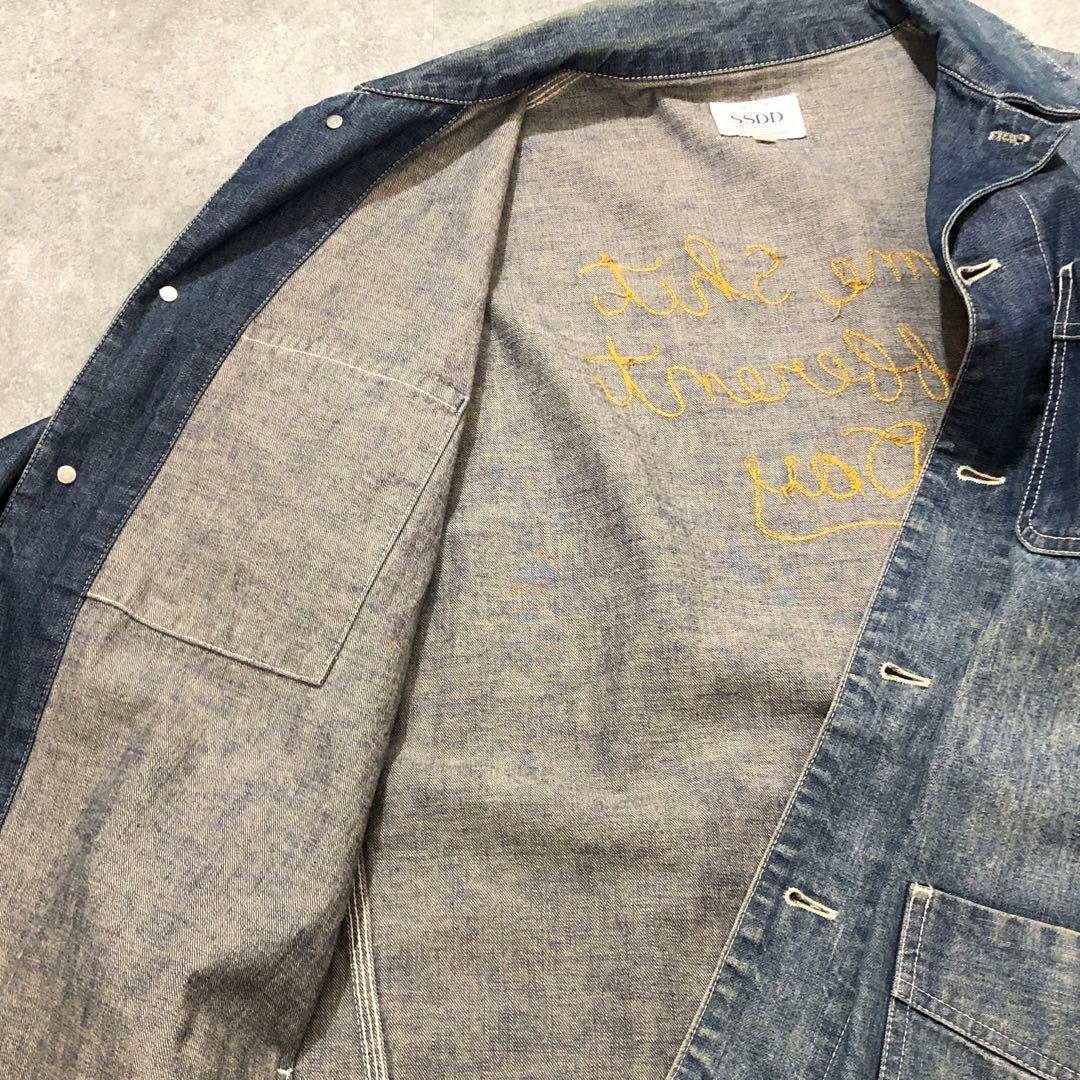 FUCT SSDD デニム カバーオール M ファクト 刺繍 インディゴ