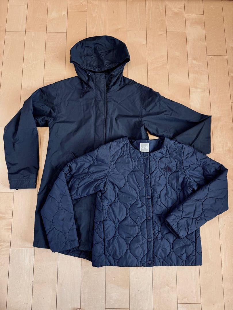 【値下げ可能】ノースフェイス　ネイビー キルティングジャケット セット