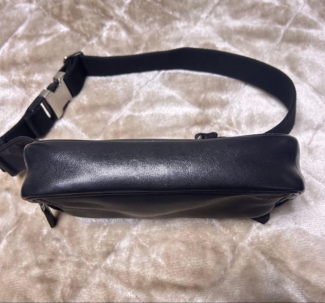 【美品】COACH コーチ ボディバッグ 本革 ブラック