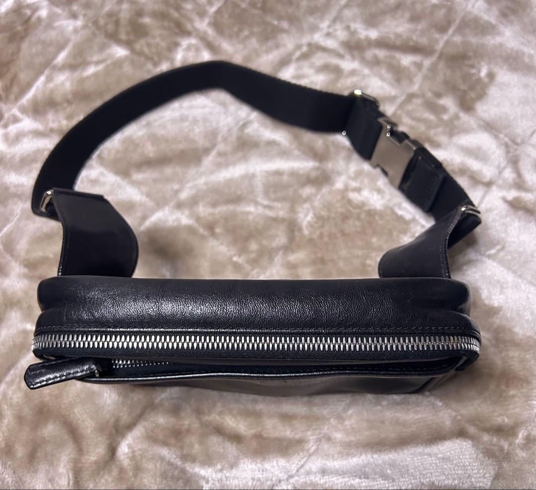 【美品】COACH コーチ ボディバッグ 本革 ブラック