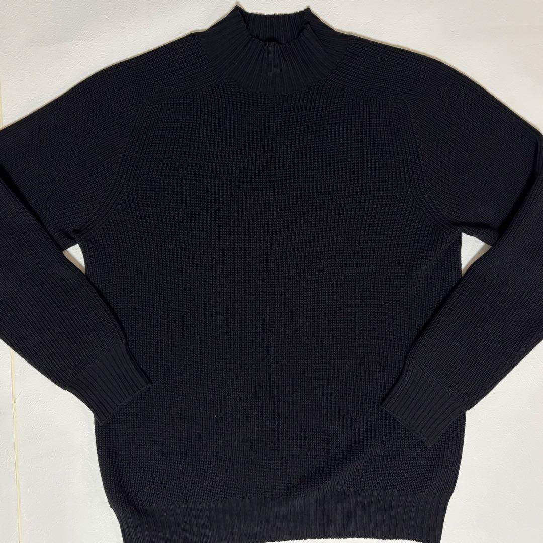 グランサッソ 8G レインウール モックネックニット ブラック 50 約5万円