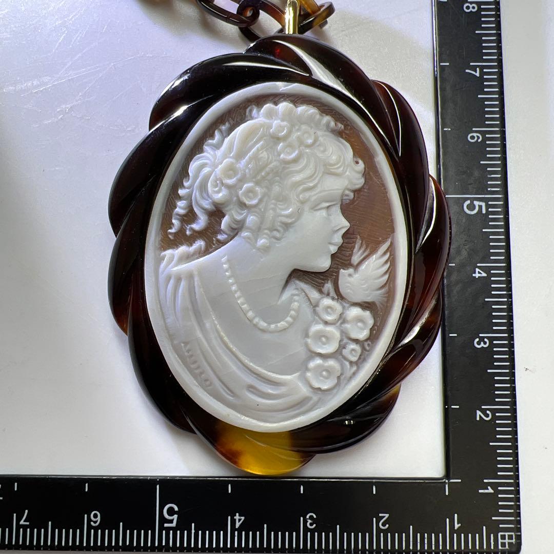 専用本鼈甲　シェルカメオチェーンネックレス　20g 東Y8-0114☆2Fトヒチ