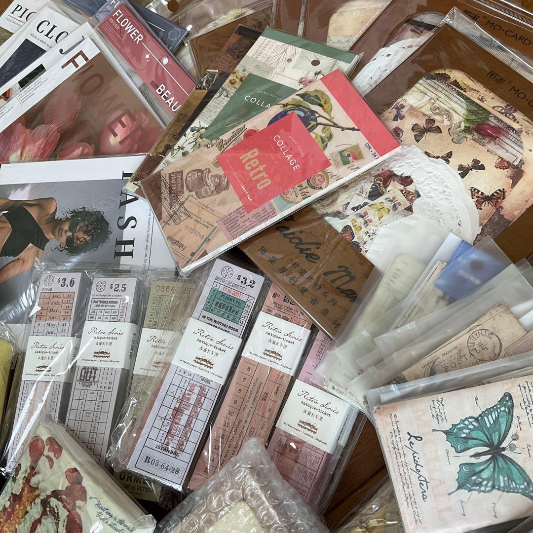 海外文具特大まとめ売り1●新品●コラージュ素材大量★大容量セット