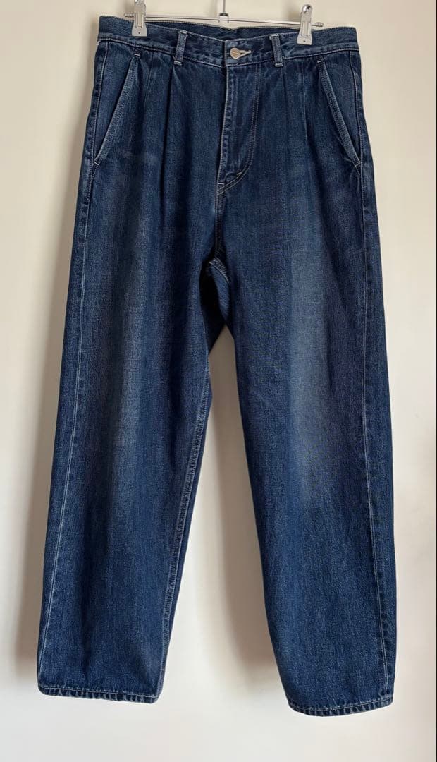 パンツ Selvage Denim Two Tuck Tapered Pants