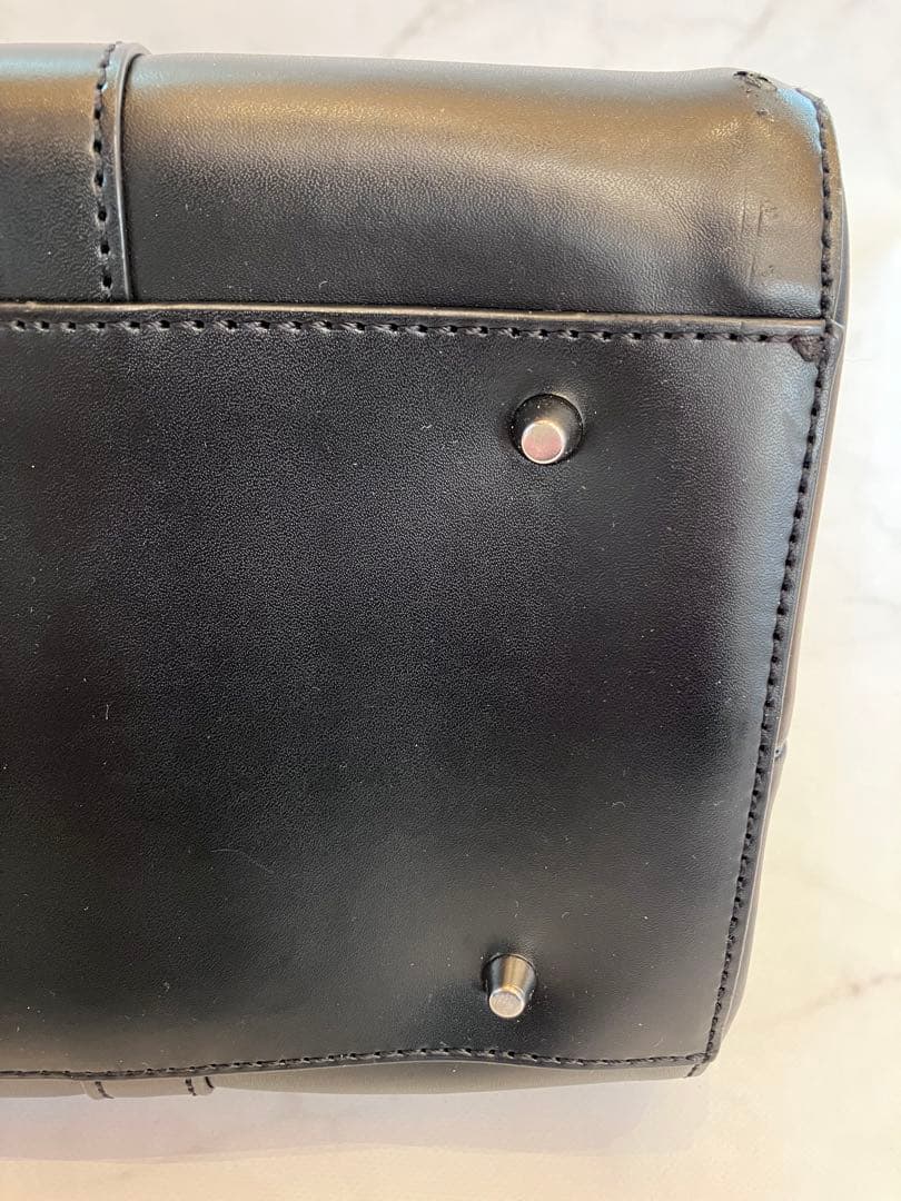 agnès b. アニエスべー レザートートバッグ　ブラックA 4 ・ＰＣ