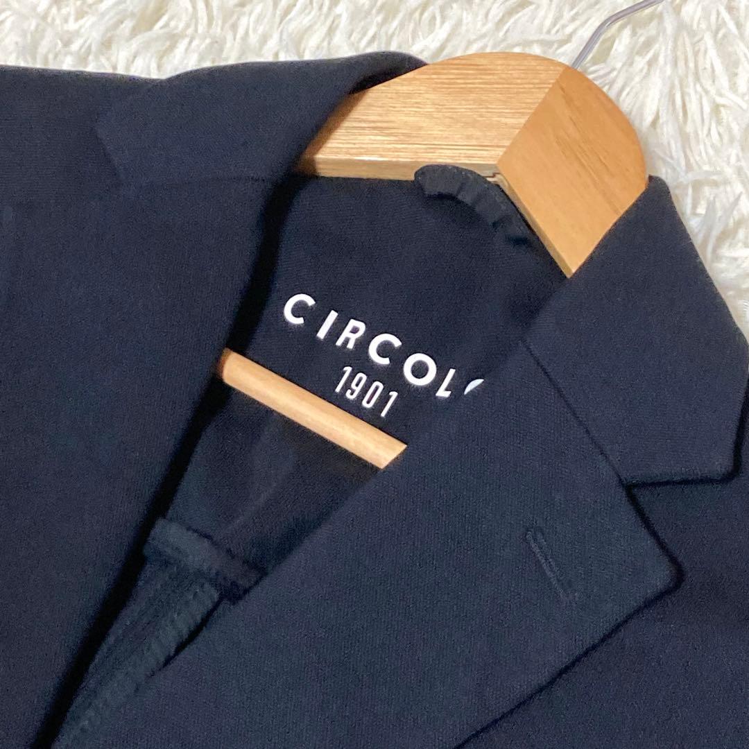 CIRCOLO1901 鹿の子 ジャージジャケット 伸縮性　現行　黒　48