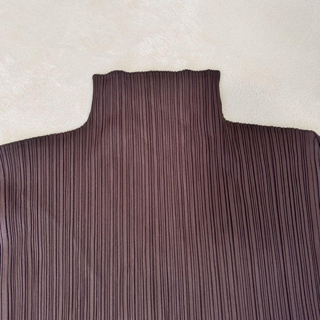 PLEATS PLEASE プリーツ　ブラウン　ハイネック　長袖　チュニック