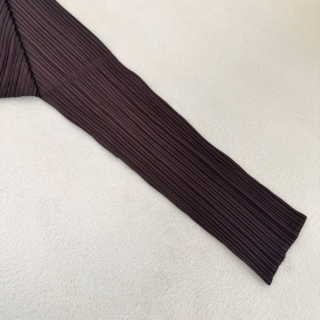 PLEATS PLEASE プリーツ　ブラウン　ハイネック　長袖　チュニック