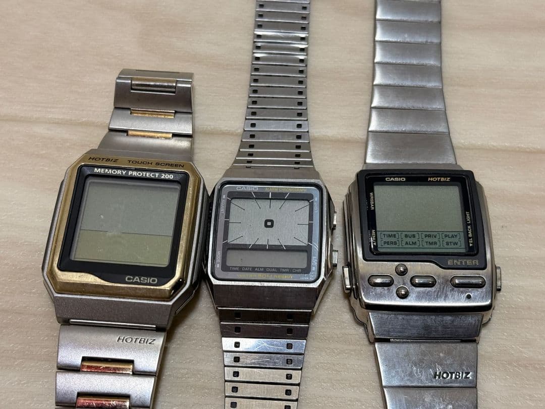 CASIO HOTBIZ デジタル腕時計 ステンレスバンド ジャンク