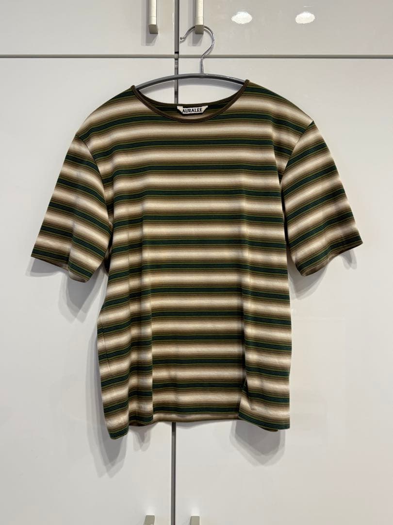 AURALEE ストライプ Tシャツ