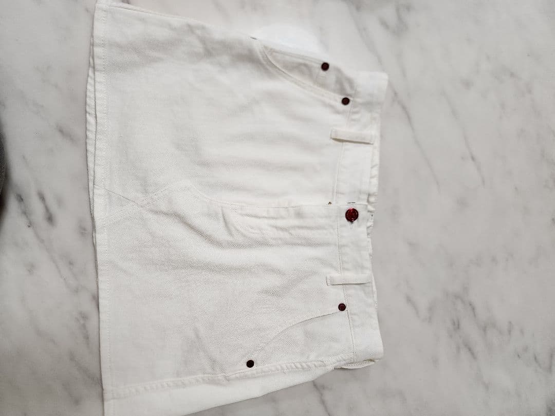 MARK LONA マークアンドロナスカル刺繍 ホワイトゴルフスカート& ベルト